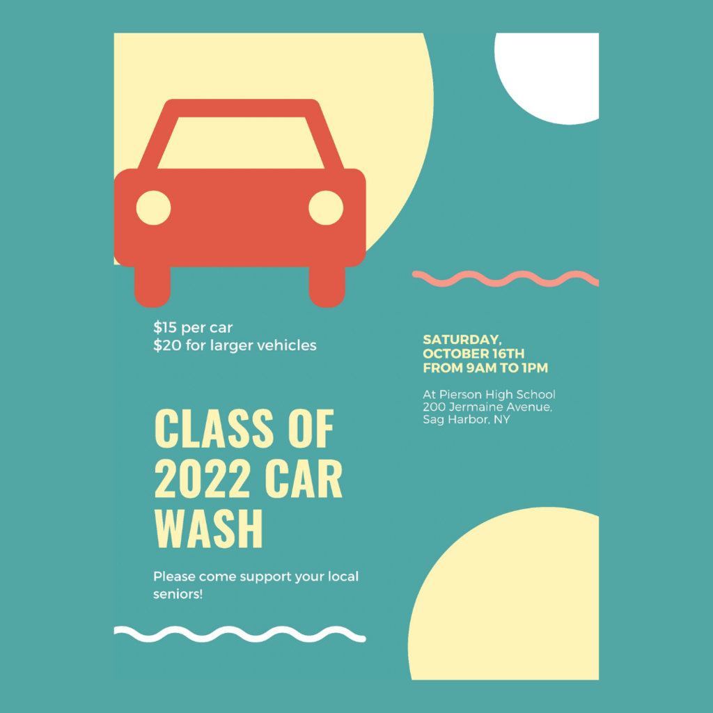 Car Wash on 10/16 to support the senior class in the Jermain Street Parking Lot!